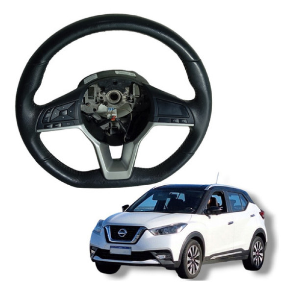Volante Direção Comando Nissan Kicks 2016 A 2021 Preto