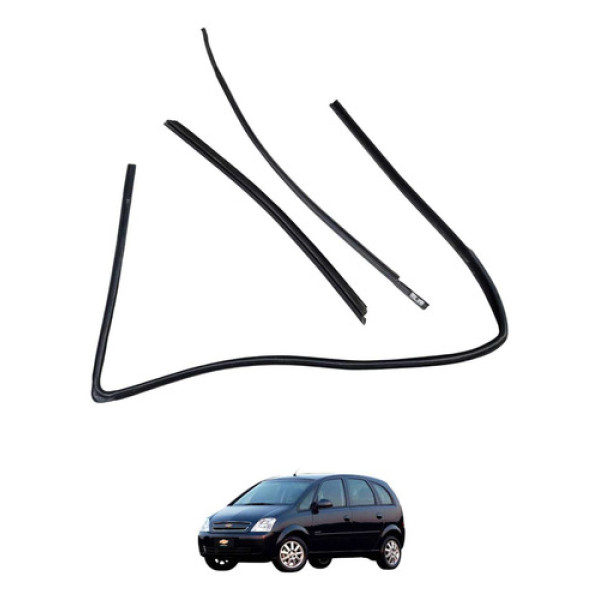 Kit Borracha Pestana Porta Dianteira Direita Gm Meriva 2011 Preto