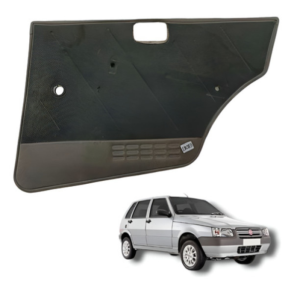 Forro Porta Traseira Dir  Fiat Uno Mille Fire 2008 Prateado