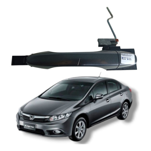 Maçaneta Externa Traseira Esquerda Honda Civic Lxs 2012 2016 Cinza Traseira