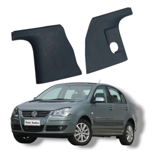 Par Soleira Dianteira Esquerda Vw Polo Comfortline 2008 2013 Preto