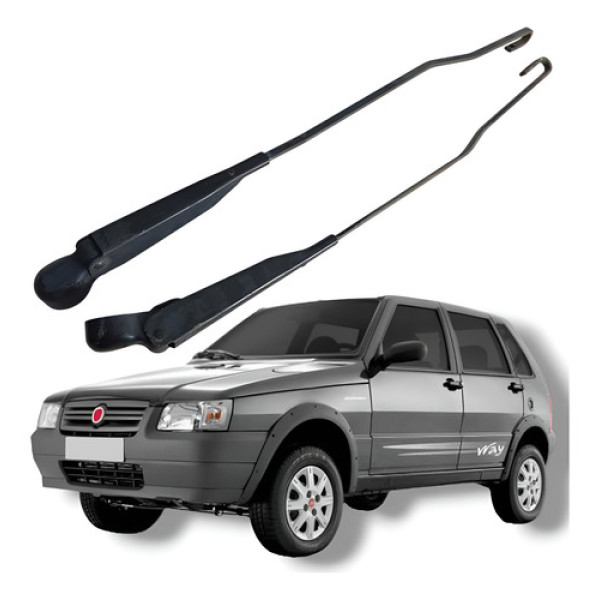 Par Braço Limpador Parabrisa Fiat Uno Mille 2012 Esquerdo