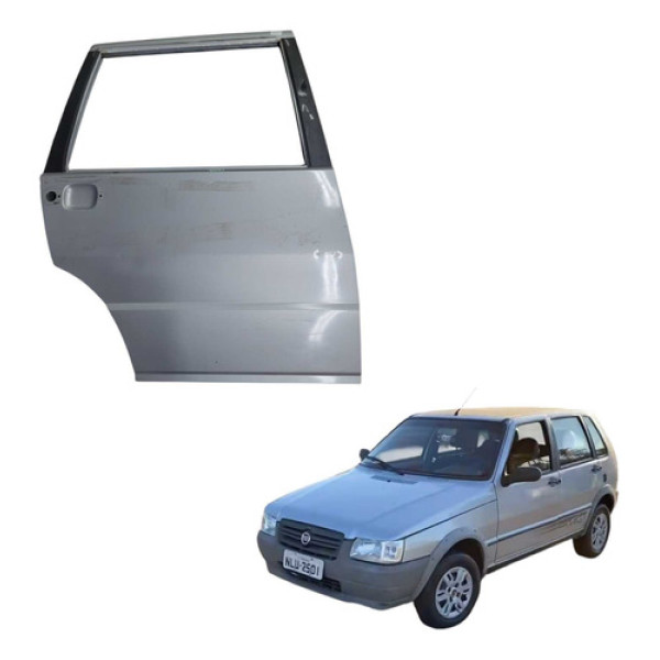 Porta Traseira Direita Fiat Uno 2004 2012 Traseira Direita Prata