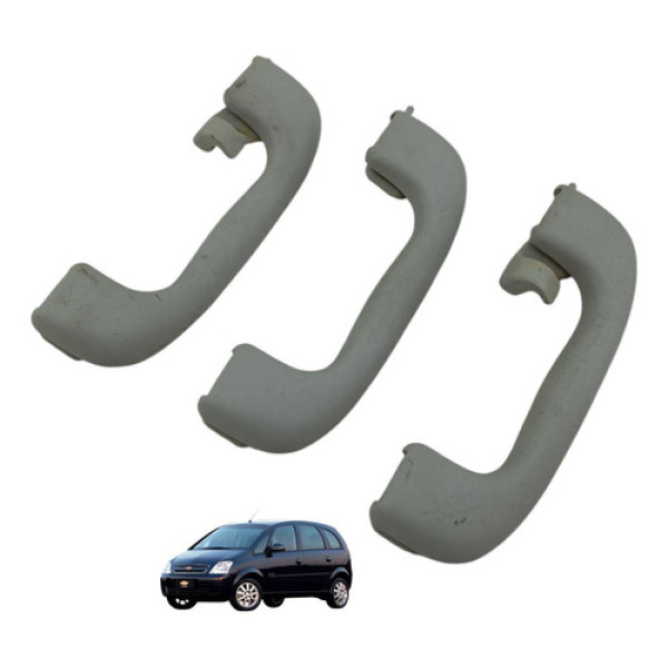 Jogo Alça Teto Chevrolet Meriva 2003 2011 Preto