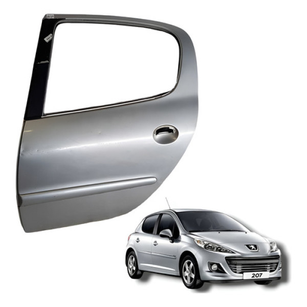 Porta Traseira Esquerda Peugeot 207 2010 Traseira Esquerda Prateado