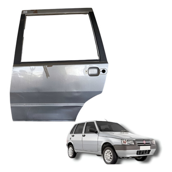 Porta Traseira Esquerda Fiat Uno Mille Fire Flex 2008 Traseira Esquerda Prateado