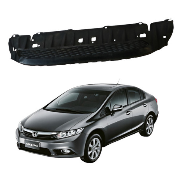 Grade Dianteira Inferior Parachoque Honda Civic Lxs 2012 16 Preto Fosco