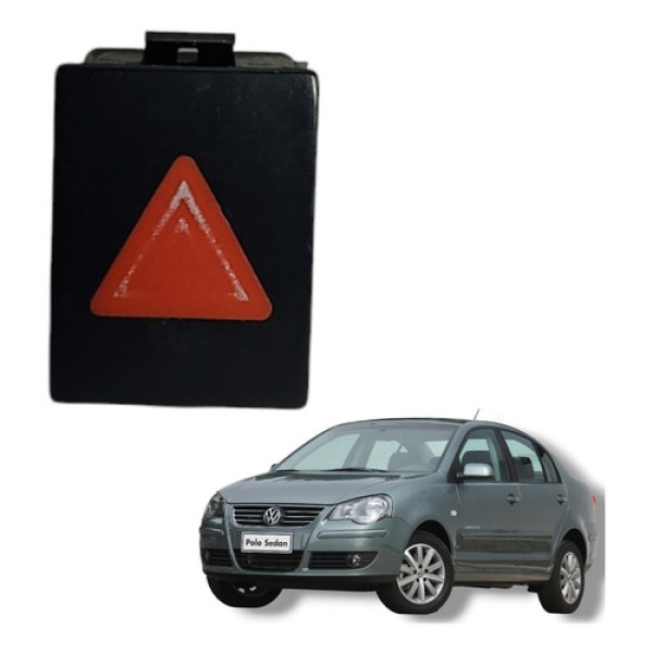 Botão Pisca Alerta Volks. Polo Comfortline 2008 2013 Preto