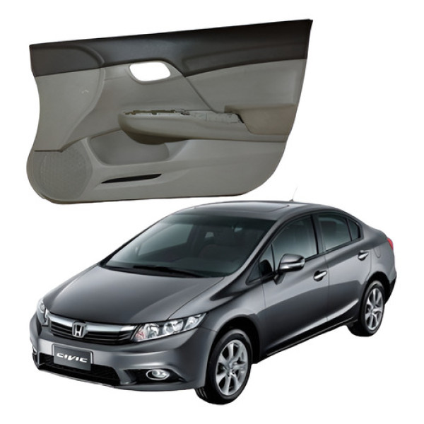 Forro Porta Dianteira Direita Honda Civic Lxs 2012 2016 Cinza