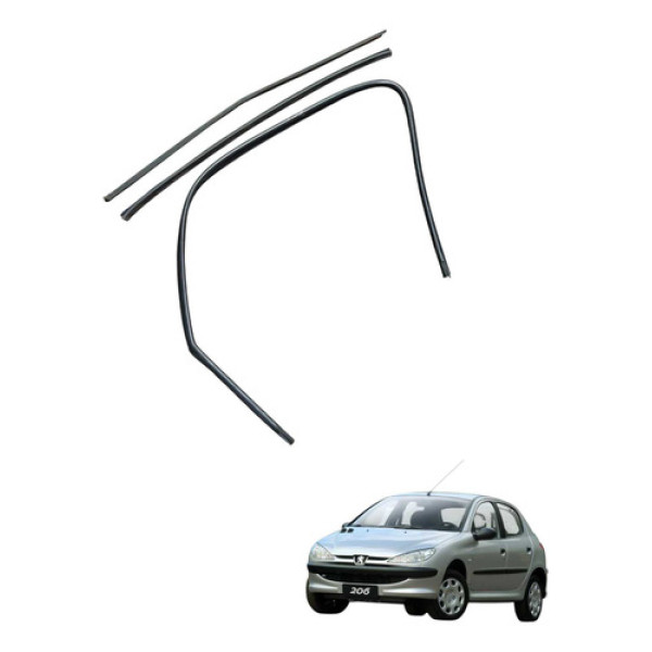  Kit Borracha Pestana Porta Dianteira Le Peugeot 206 2008 Prateado