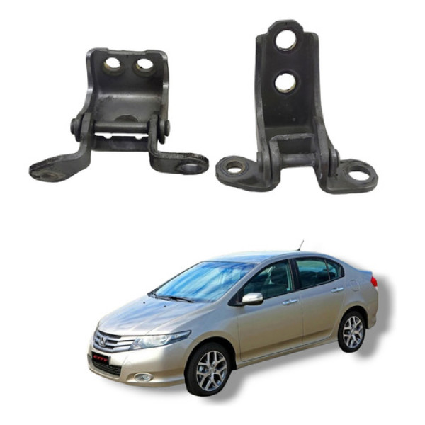 Par Dobradiça Porta Dianteira Direita Honda City 2009 A 2013