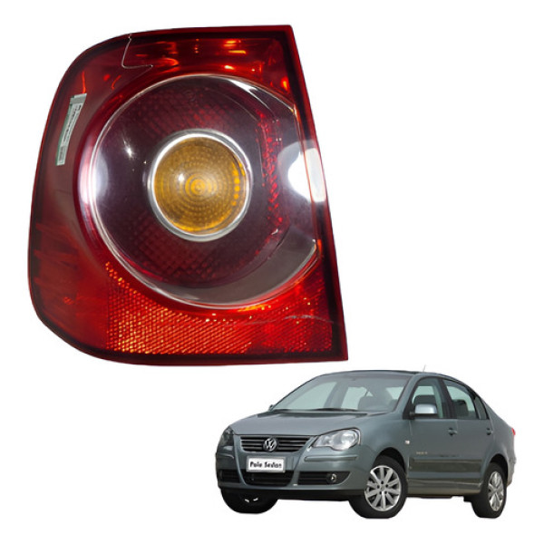 Lanterna Traseira Esquerda Volks. Polo  Sedan 2008 2013 Esquerdo/motorista Vermelho