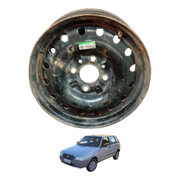 Roda Ferro Aro 13 Fiat Uno Mille Way 1.0 2011 Preto