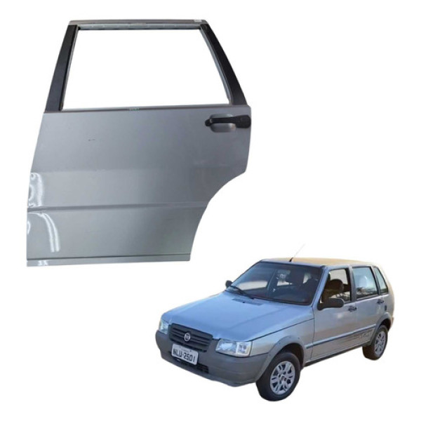Porta Traseira Esquerda Fiat Uno 2004 2012 Traseira Esquerda Prata