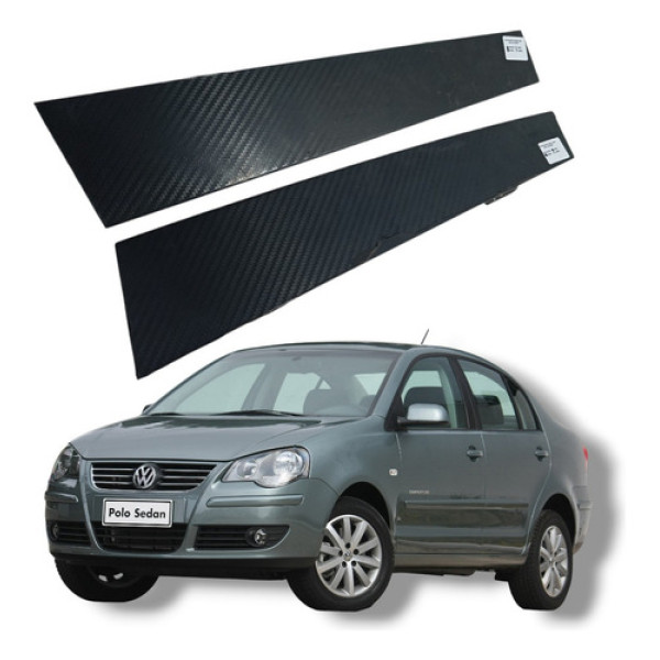 Par Moldura Coluna Porta Dianteira Vw Polo Sedan 2008 2013