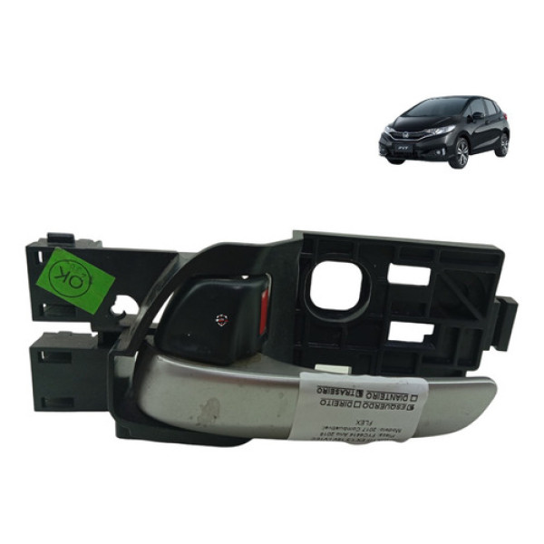 Maçaneta Interna Traseira Esquerda Honda Fit 2017 Preto Traseira