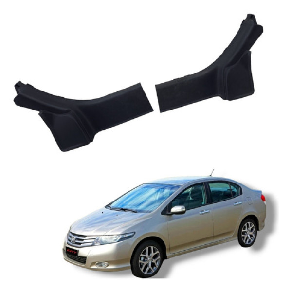Par Acabamento Soleira Traseiro Honda City 2009 A 2014 Preto