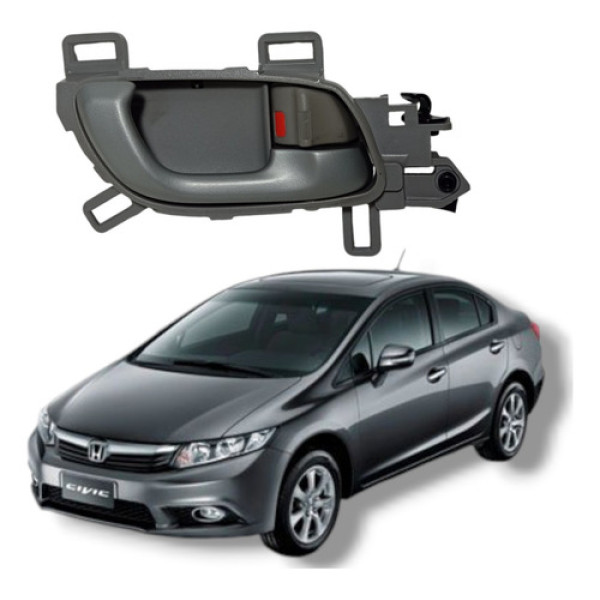 Maçaneta Interna Traseira Direita Honda Civic Lxs 2012 2016 Cinza Traseira