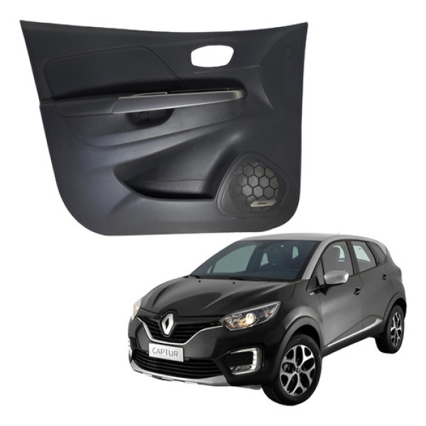 Forro Porta Dianteiro Esquerdo Renault Captur 2018 A 2021 Preto