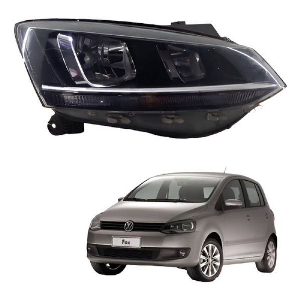 Farol Direito Volks  Fox Spacefox Crossfox 2014  2020 Direito/passageiro