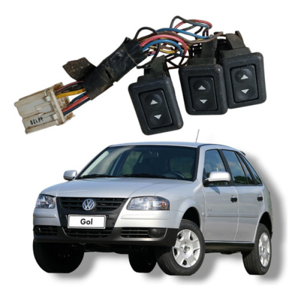 Jogo Plug Conector Vidro Elétrico Volkswagen Gol 1991 A 2006