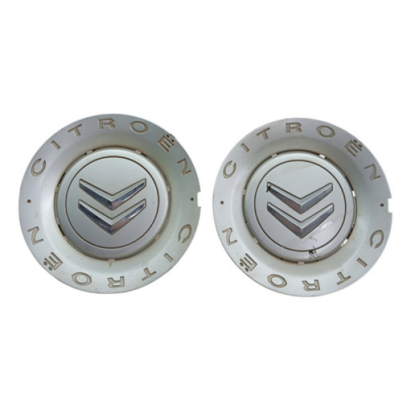 Par Calota Central Citroen C3 C4 Picasso 2003 2015 Cinza