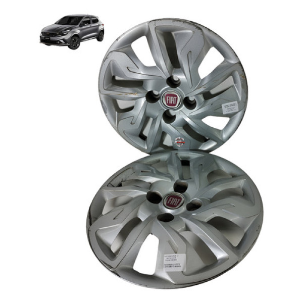 Par Calota Roda Fiat Argo 2019 Prata