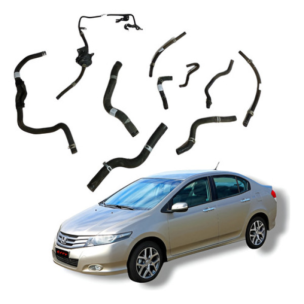 Jogo Mangueiras Água Radiador Honda City 2009 A 2013
