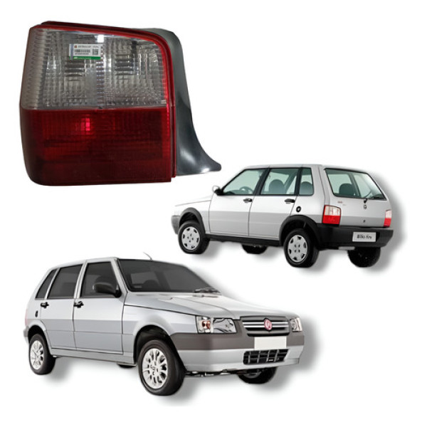 Lanterna Traseira Esquerda Fiat Uno Mille Fire Flex 2008 Esquerdo/motorista Vermelho