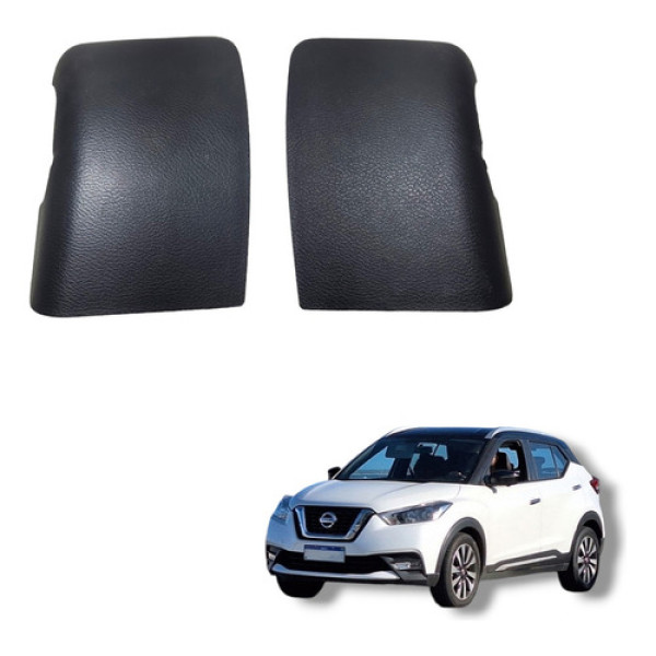 Par Moldura Banco Traseiro Nissan Kicks 2016 A 2020 Preto