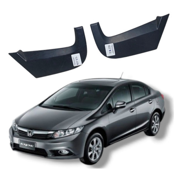 Par Moldura Friso Traseiro Honda Civic Lxs 2012 2016 Preto