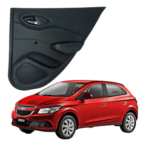 Forro Porta Traseiro Direito Chevrolet Onix Prisma 2013 2020 Preto