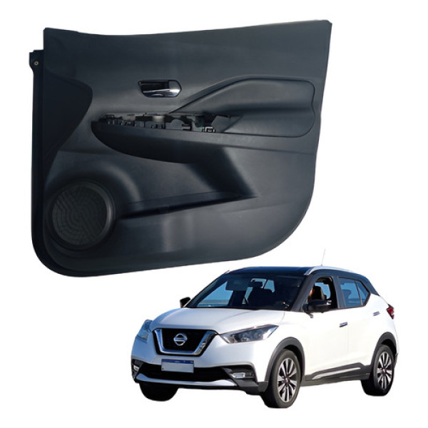 Forro Porta Dianteiro Direito Nissan Kicks 2019 A 2020 Preto