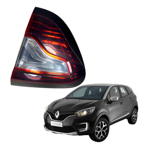 Lanterna Tampa Traseira Direita Renault Captur 2018 A 2021 Direito/passageiro Vermelho