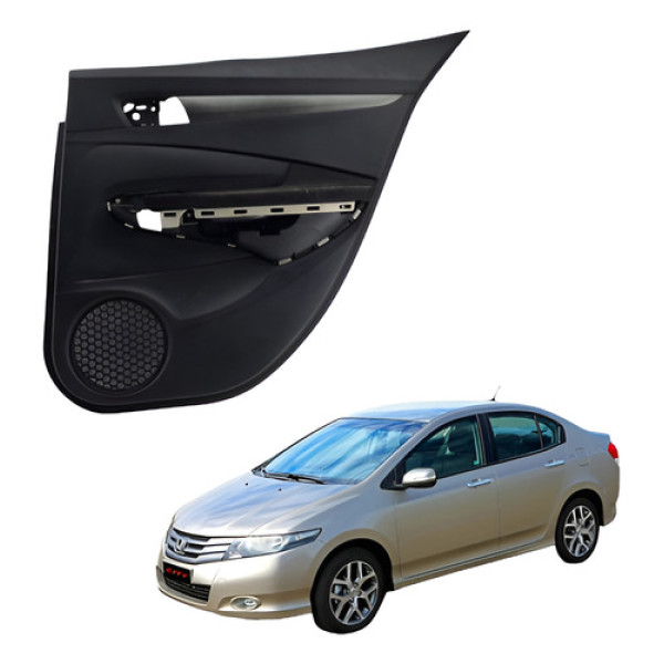 Forro Porta Traseira Esquerda Honda Cityy 2009 2013 Preto