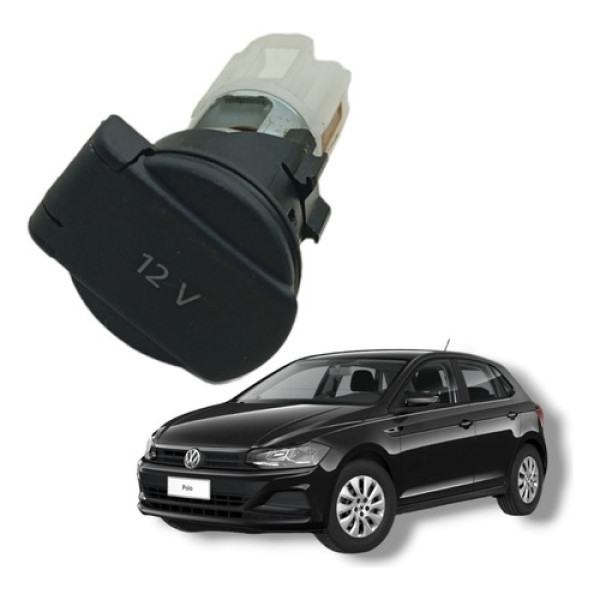Tomada 12v Volkswagen Polo 2018 A 2023 Preta
