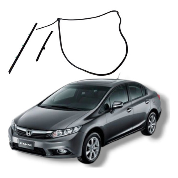 Jogo Borracha Porta Traseira Direita Honda Civic Lxs 2012 16