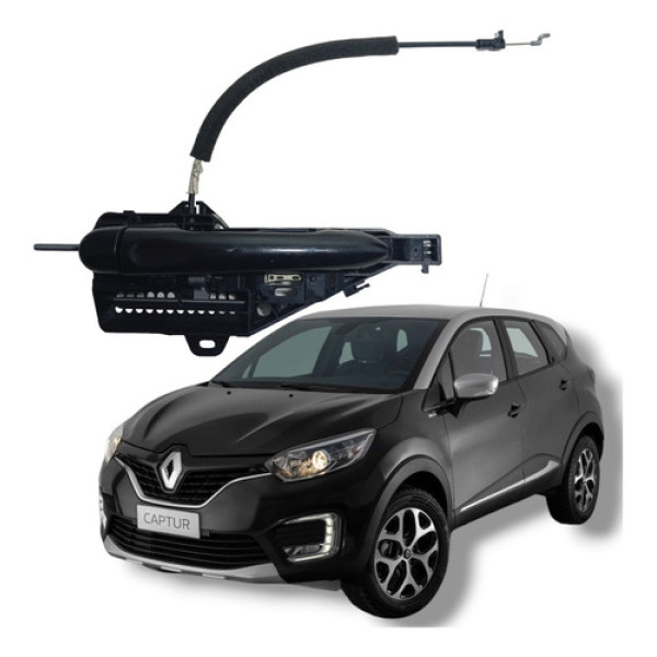 Maçaneta Externa Traseira Esquerda Renault Captur 2018 2021 Preto Traseira