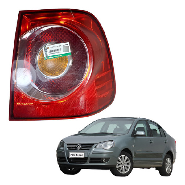 Lanterna Traseira Direita Volks. Polo  Sedan 2008 2013 Direito/passageiro Vermelho