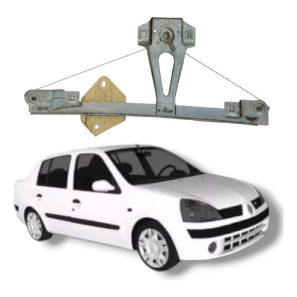 Máquina Vidro Manual Traseira Direita Renault Clio Megane 04