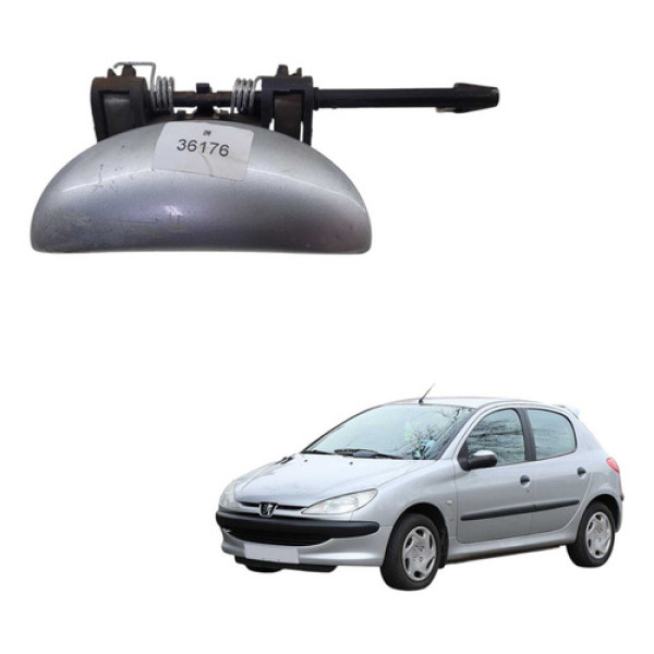 Maçaneta Externa Porta Dianteira Le Peugeot 206 2008 15085w Prateado Dianteira