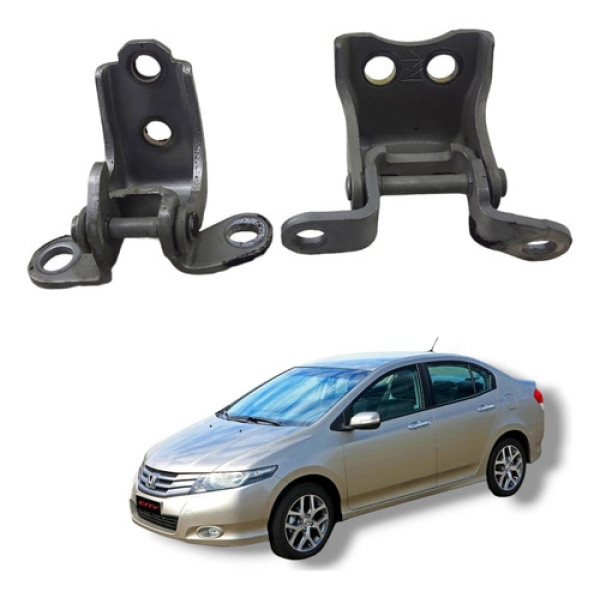 Par Dobradiça Porta Dianteira Esquerda Honda City 2009 2013