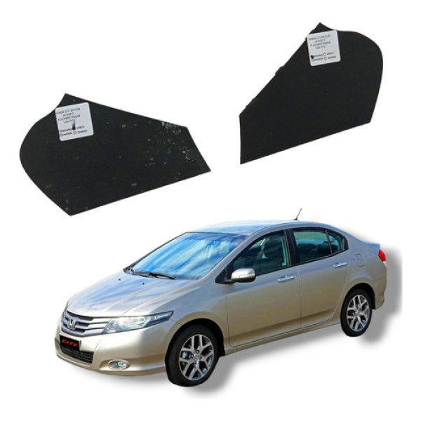 Par Acabamento Lateral Painel Honda City 2009 A 2013 Preto
