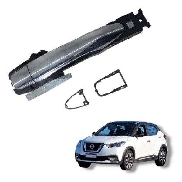 Maçaneta Externa Traseira Esquerda Nissan Kicks 2016 A 2020 Cinza Traseira