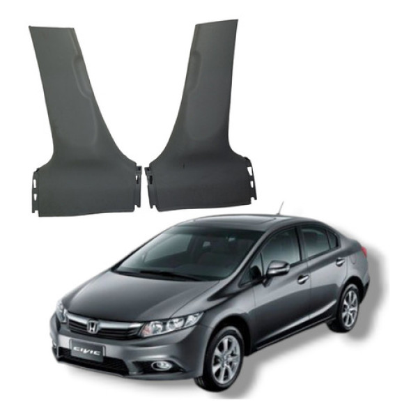 Par Acabamento Coluna Central Honda Civic Lxs 2012 2016