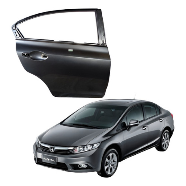Porta Traseir  Direita Honda Civic Lxs 12 2016 Dianteira Direita Preto