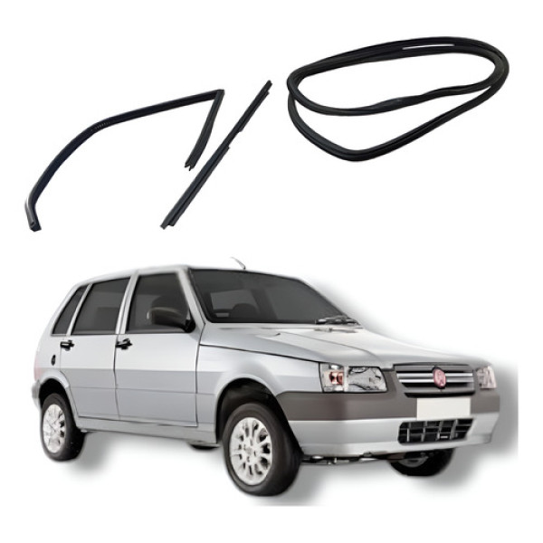  Jogo Borracha Pestana Porta Dianteira Direita Fiat Uno 2008