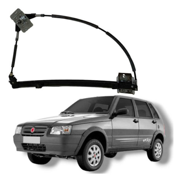 Maquina Vidro Manual Dianteira Esquerda Fiat Uno Mille 2012