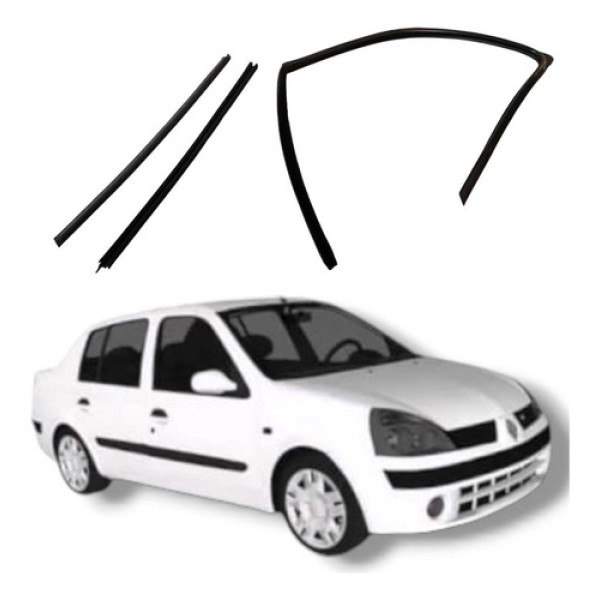 Jogo Borracha Porta Dianteira Esquerda Renault Clio 2004