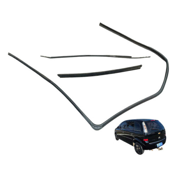 Kit Borracha Pestana Porta Traseira Le Gm Meriva 2003 2011 Preto